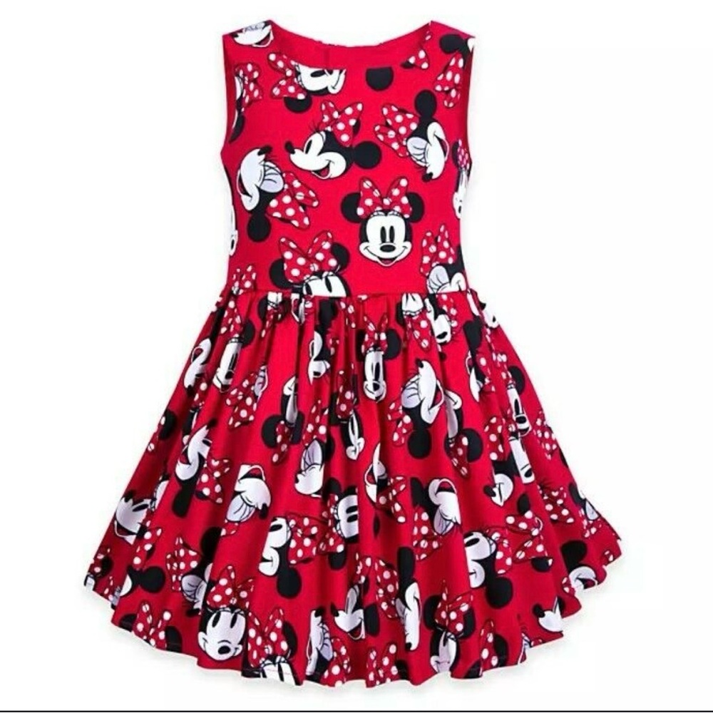 Disney Girl’s Minnie Mouse Red Sleeveless Dress Size 4